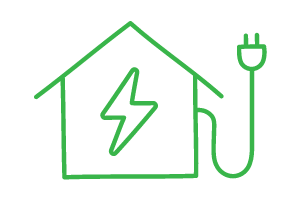green icon - house with charger