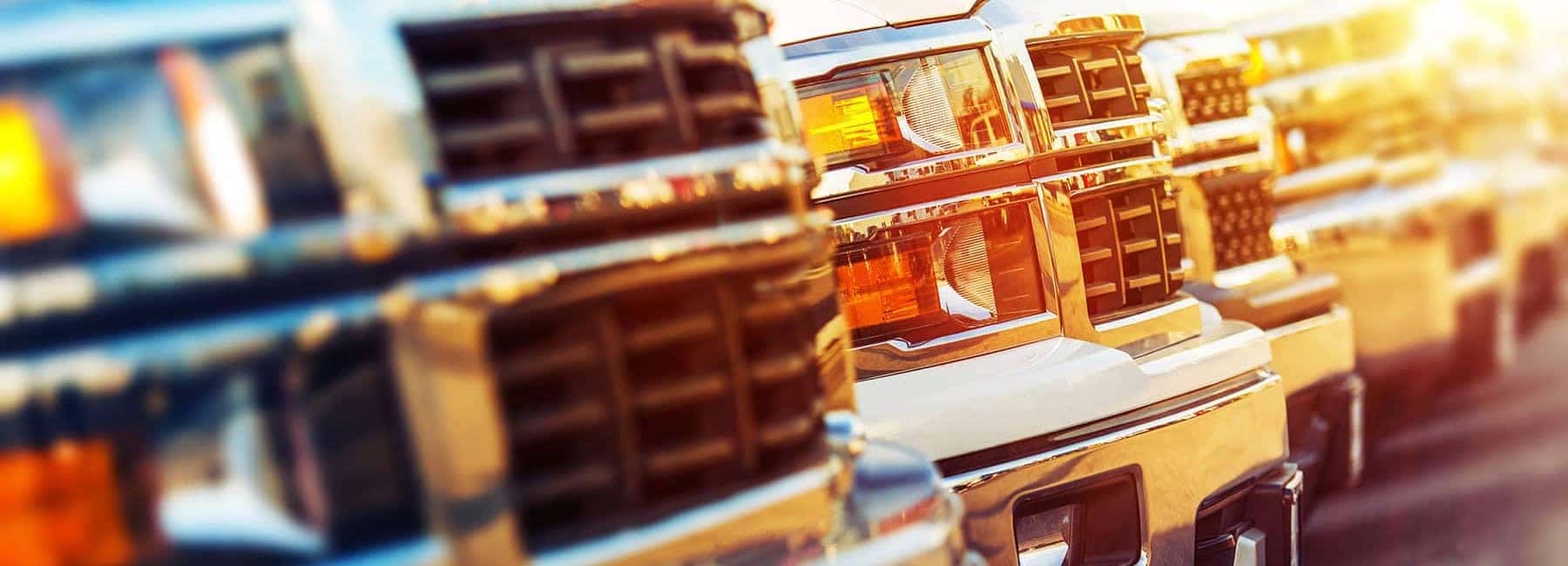 Multiple Truck Grilles Parked In a Row