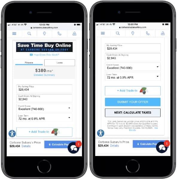 Phone Screenshot Digital Retailing