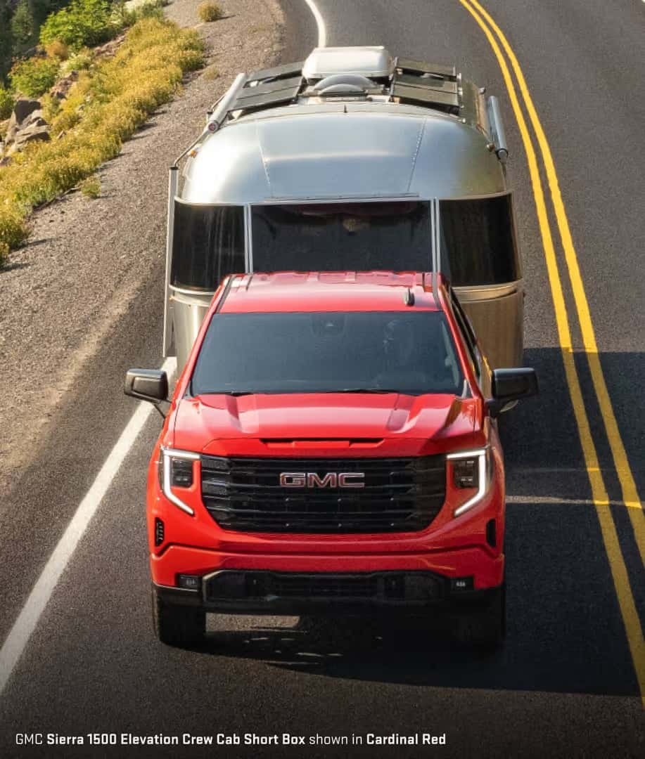 GMC Sierra 1500 Elevation Crew CabShort Box shown in Cardinal Red