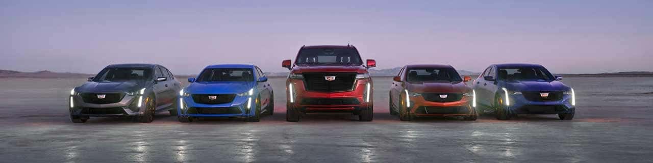 Lineup of new Cadillac models in Carlsbad, CA