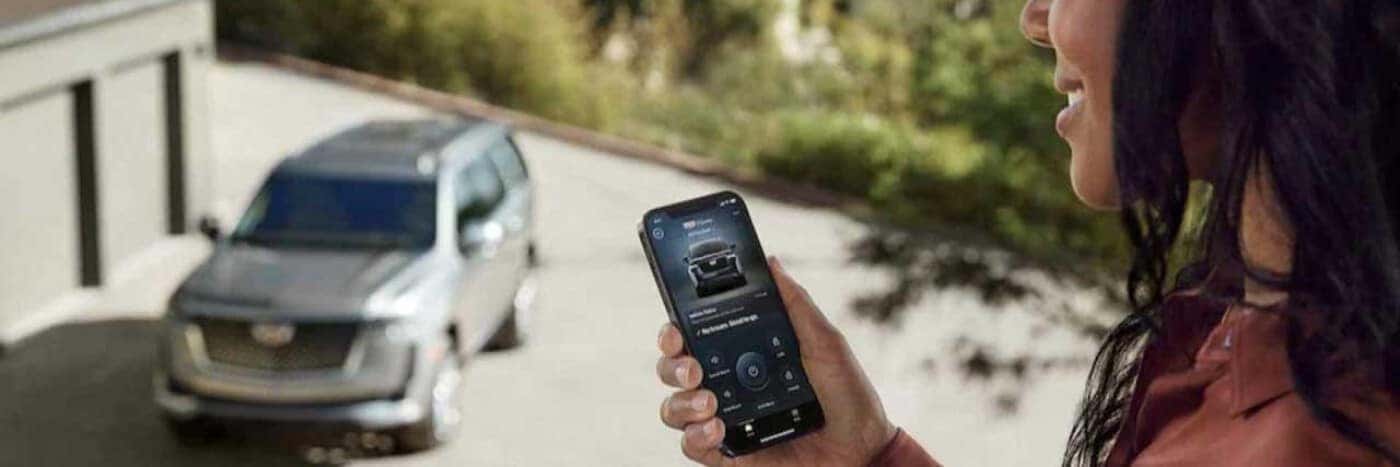 View of usage of myCadillac mobile app