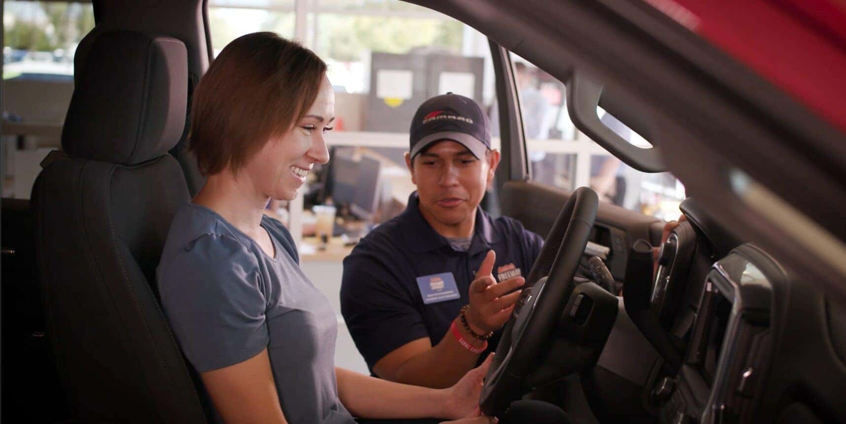 Person sitting in a car