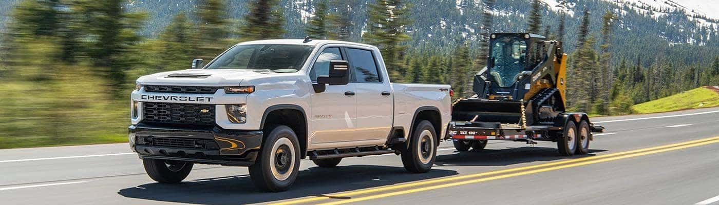 Chevy Silverado pulling a trailer