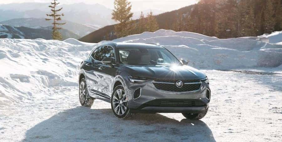 2022 Buick Envision_ Compact SUV Three-Quarter_snow-greyFront