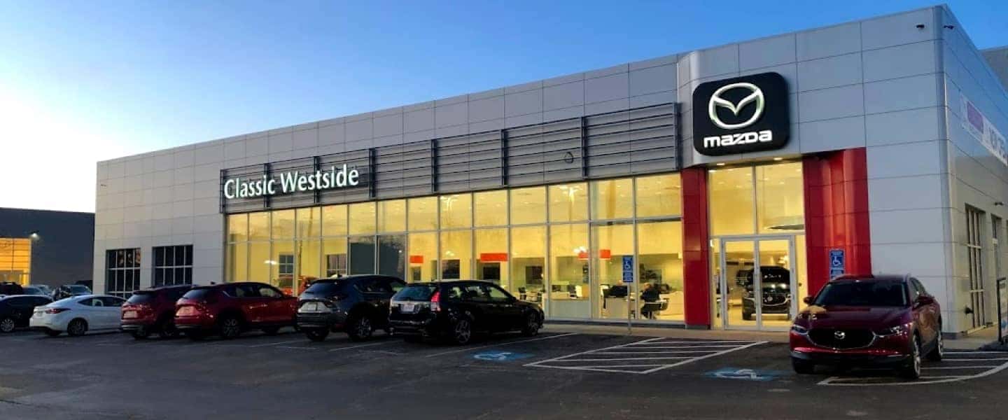 Westside Mazda Outside during sunrise