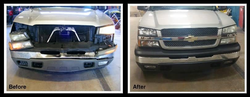 Chevy body repair before and after