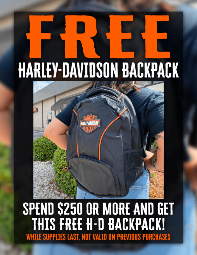 corpus christi free harley davidson backpack