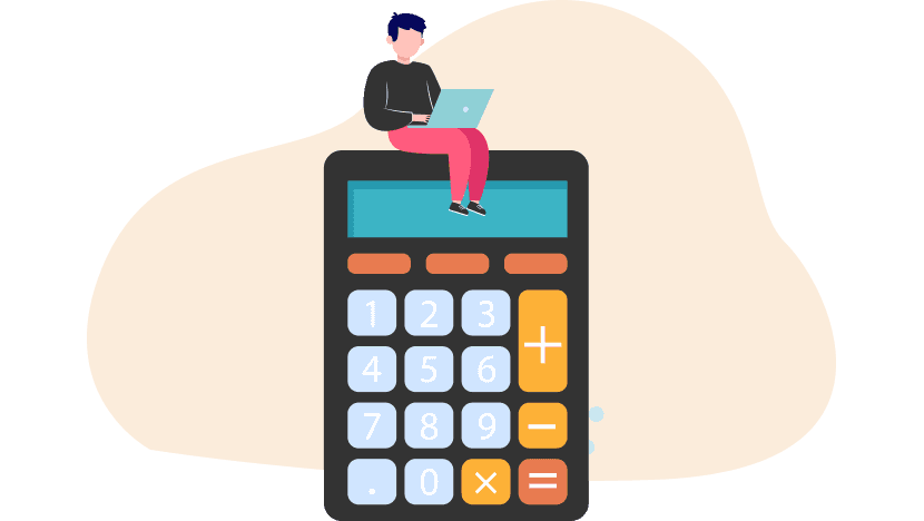 Man calculating payments online