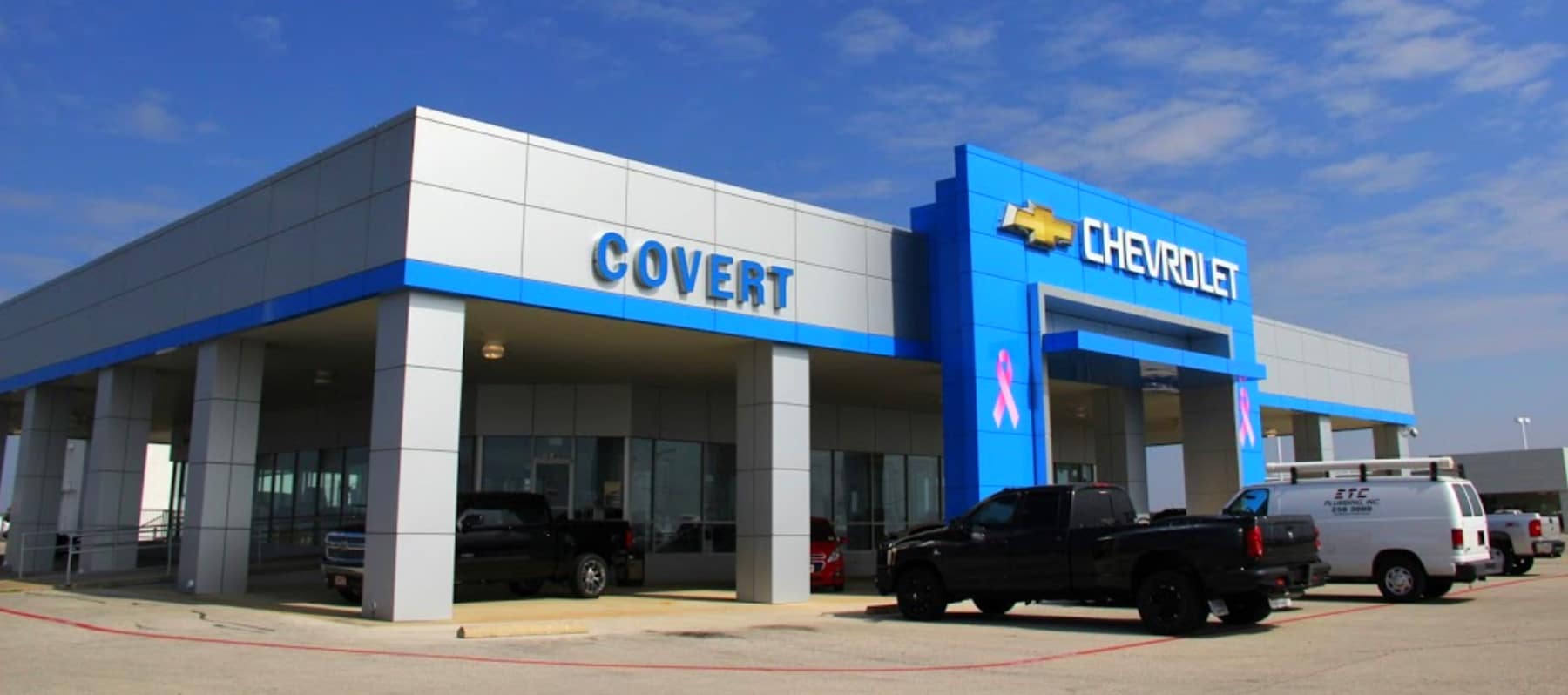 An exterior shot of Covert Chevrolet dealership