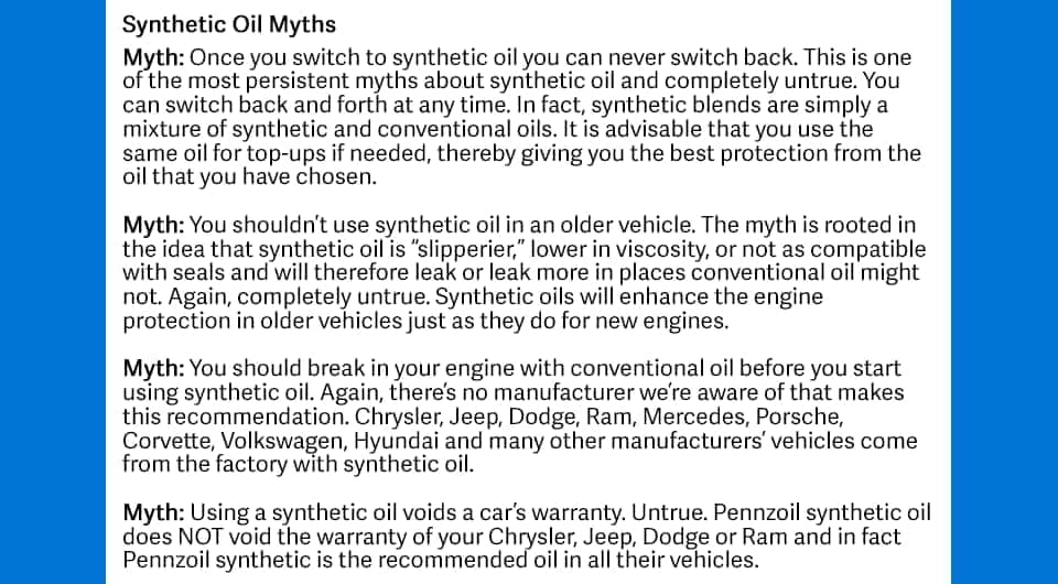 Synthetic Oils
