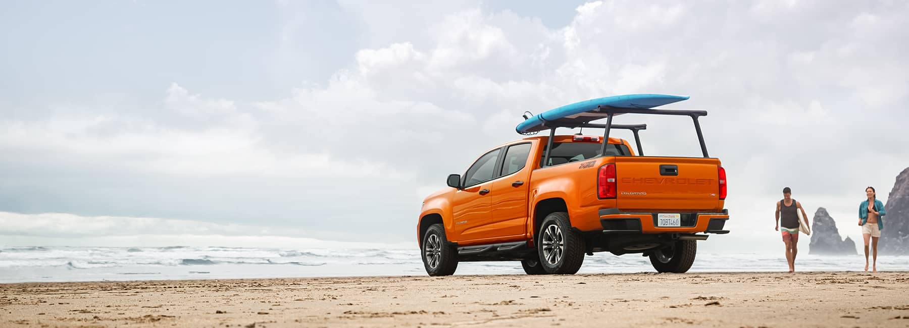 Orange 2020 Chevrolet Colorado on the Beach