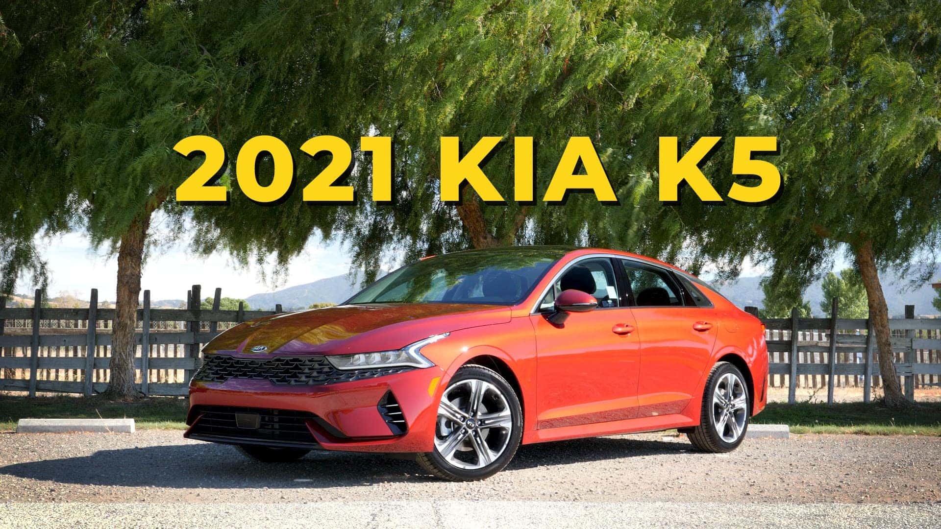 2021 Kia K5 parked in a park.