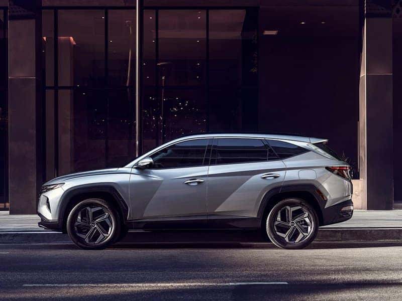 2022 Hyundai Tucson parked in front of a building