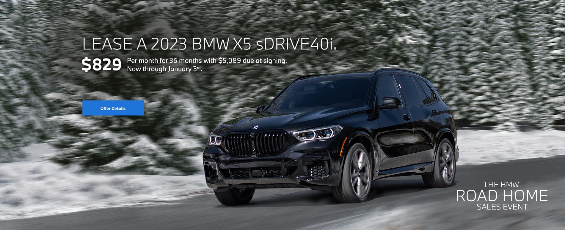 2023 X5 lease starting at $829 per month for 36 months