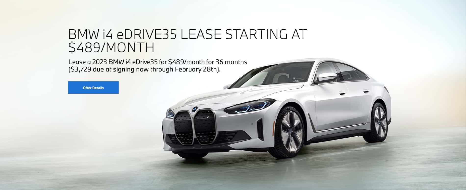 2023 i4 lease starting at $489 per month for 36 months