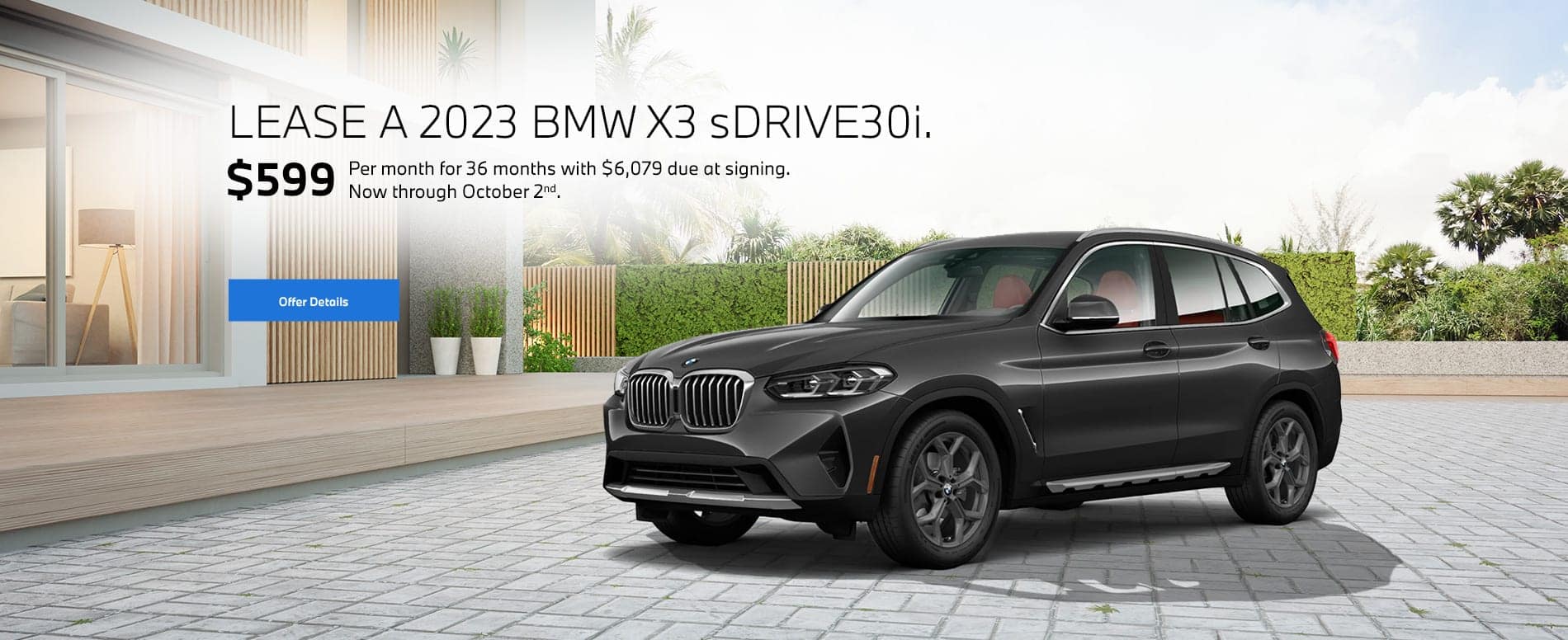 2023 X3 lease starting at $599 per month for 36 months