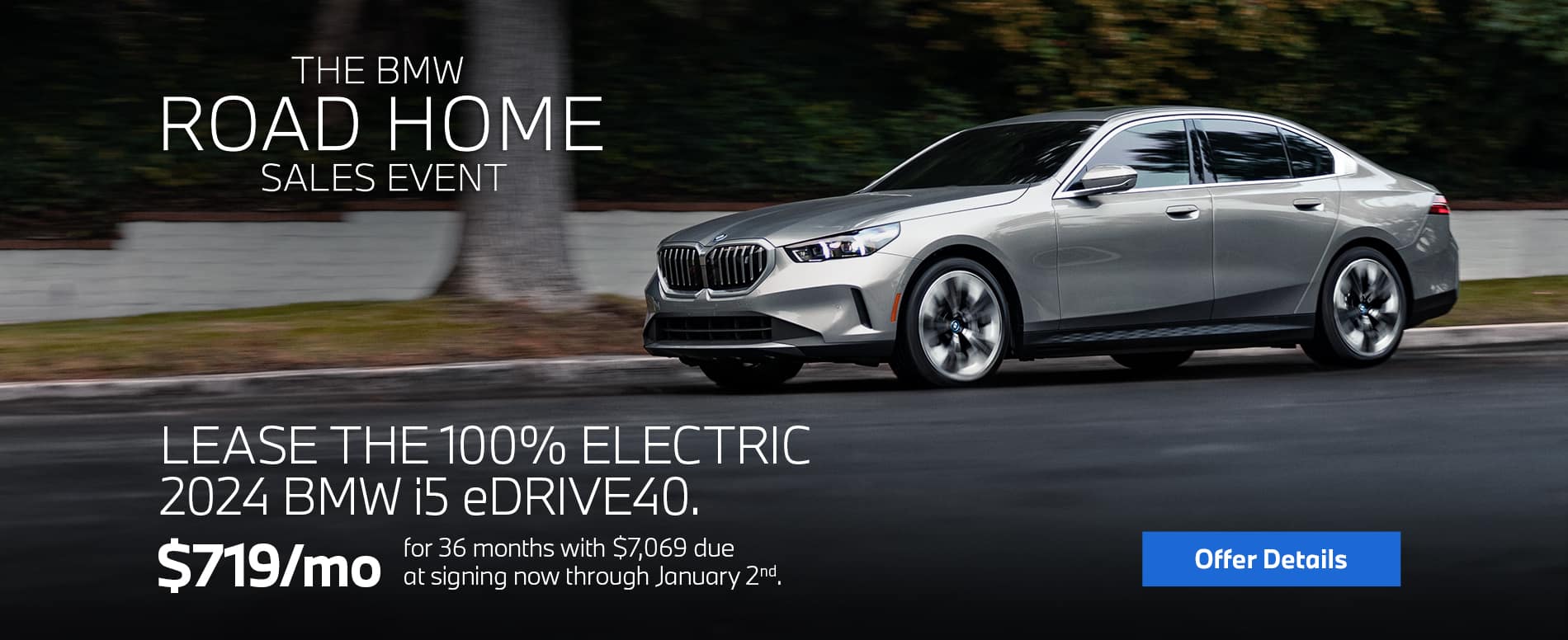 2024 i5 eDrive40 lease starting at $719 per month for 36 months