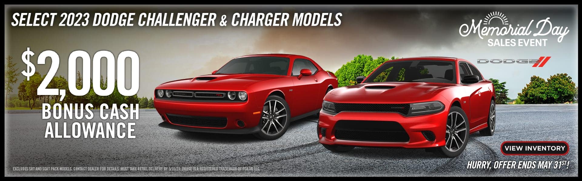 $2000 bonus cash on Charger & Challenger