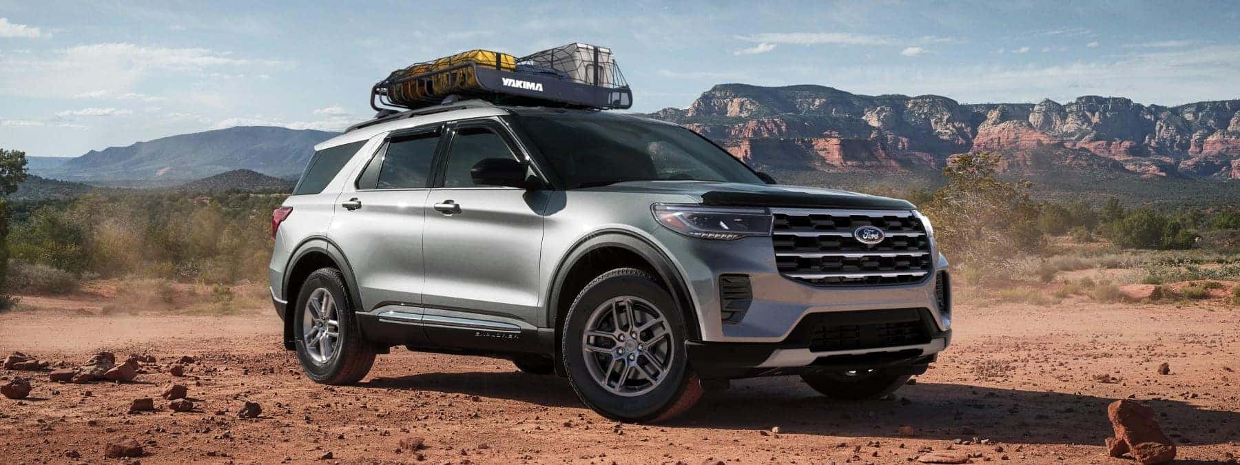 Ford Explorer parked in desert