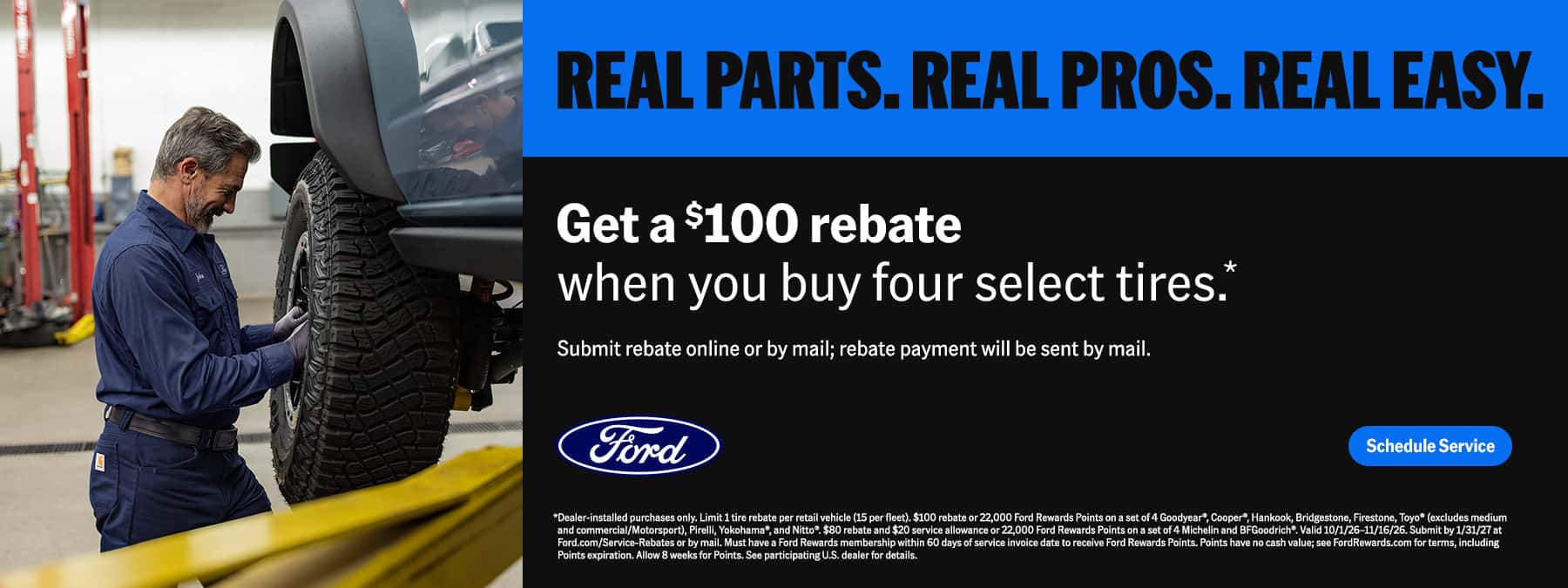 Q4 2026 | Ford Service Dealer Connection ($100 Tire Offer) Banners 10/1/26-11/16/26