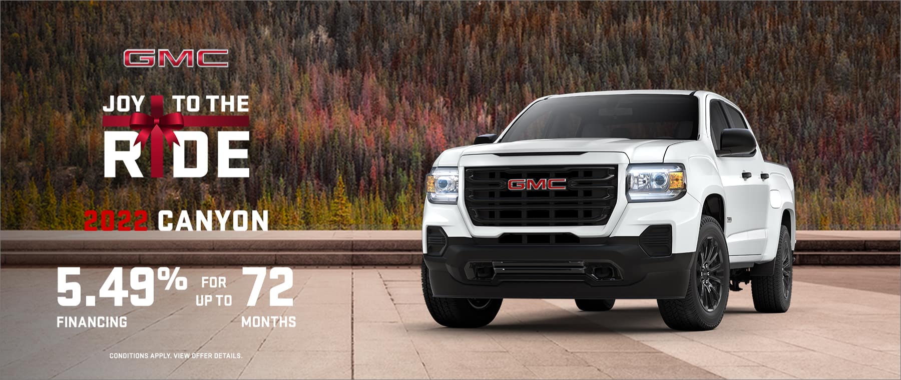 Get 5.49% financing for up to 72 months on a new 2022 GMC Canyon
