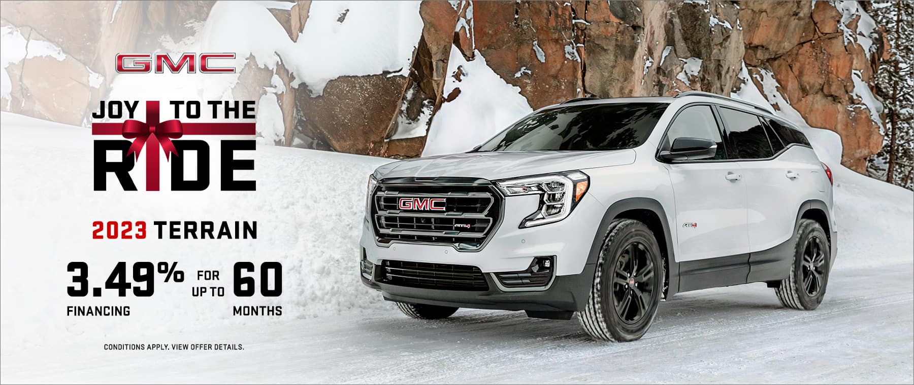 Get 3.49% financing for up to 60 months on a new 2023 GMC Terrain
