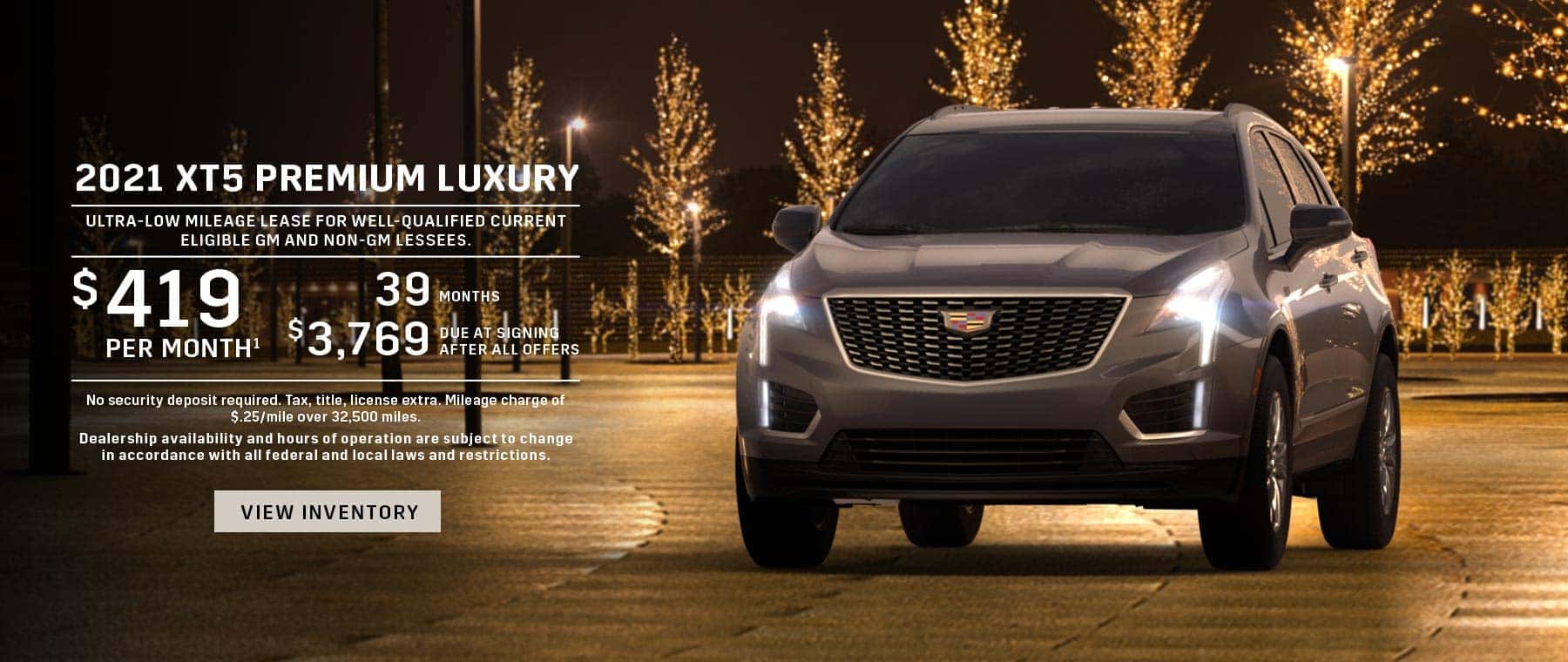 $419/mo for 39 mos with $3,769 DAS on a 2021 XT5