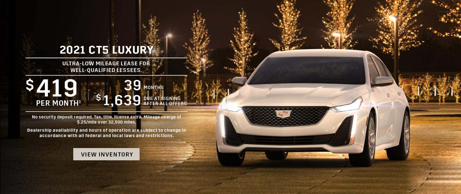 $419/month for 39 mos with $1,639 DAS on a 2021 CT5