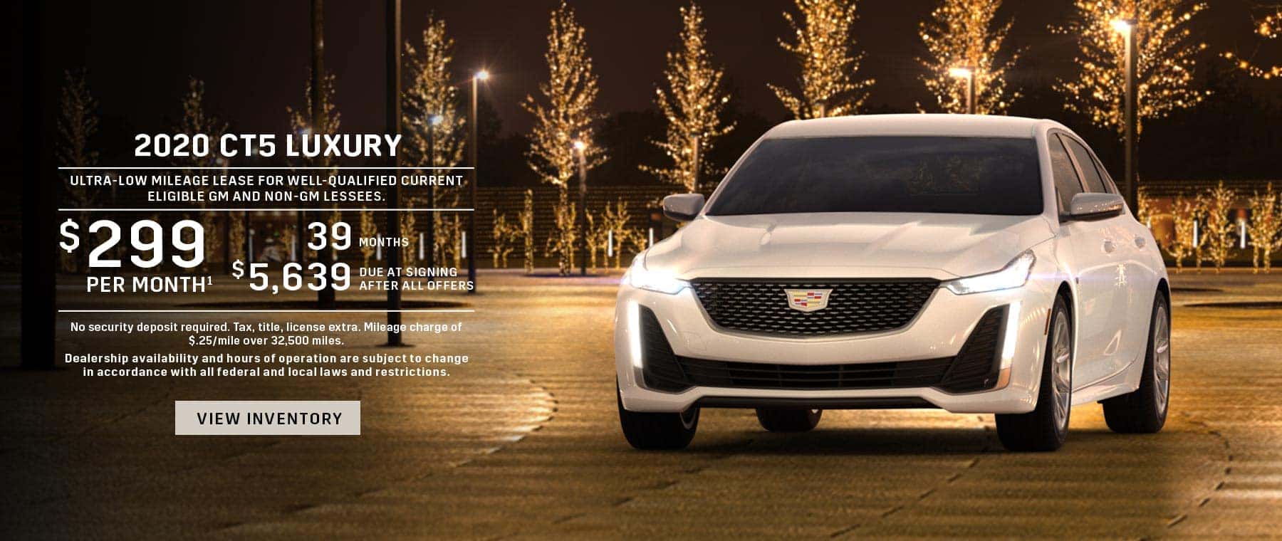$299/mo for 39 mos with $5,639 DAS on a 2020 CT5
