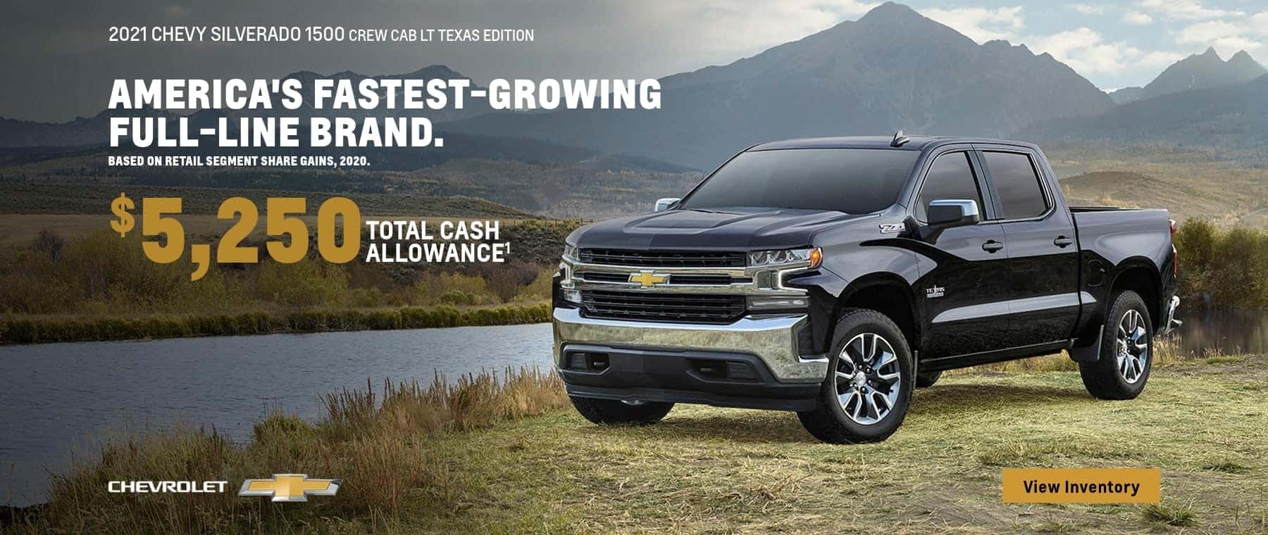 2021 Silverado 1500 Crew Cab LT Texas Edition $5,250 Cash Allowance