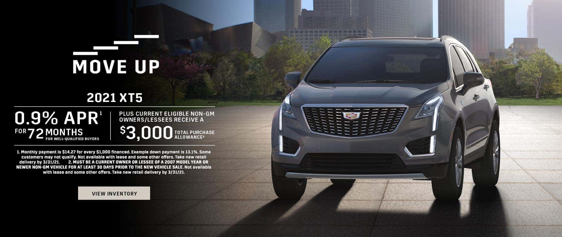 2021 Cadillac XT5 0.9% APR for 72 + $3,000 Purchase Allowance