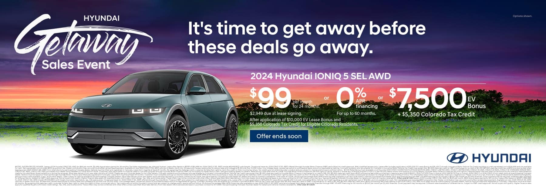 Hyundai Ioniq lease $99/mo
