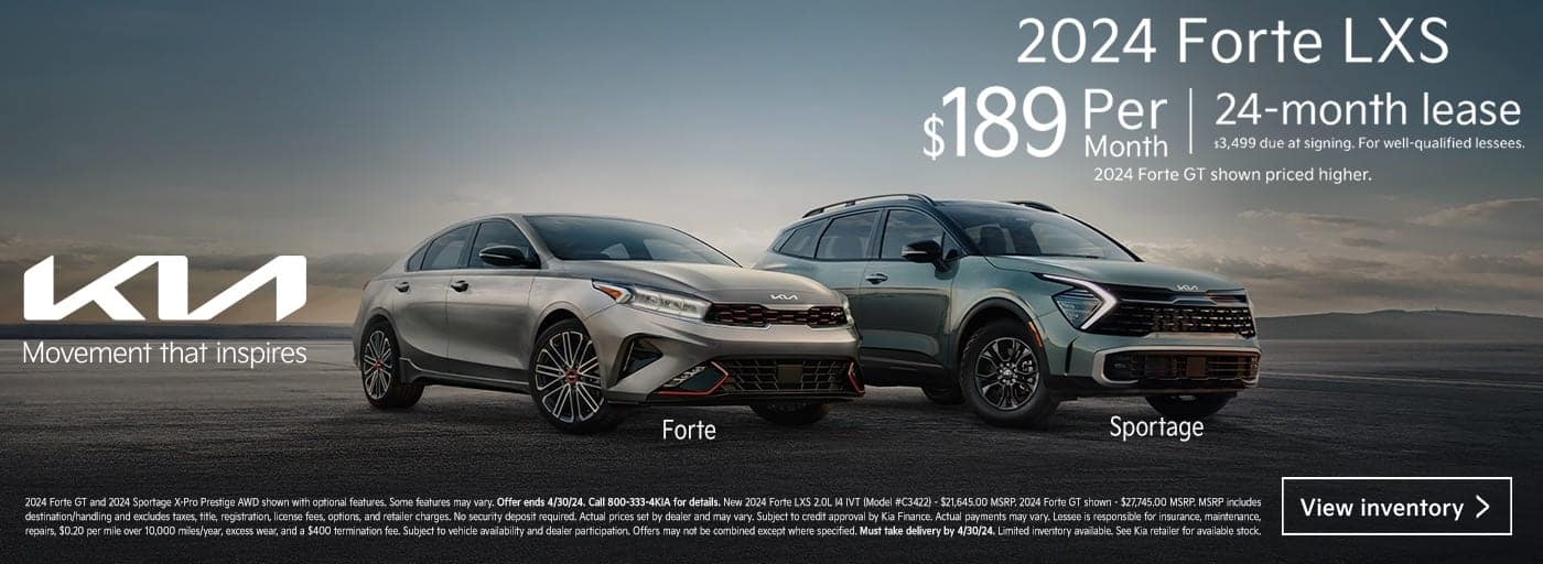 2024 Kia Forte $189/mo lease