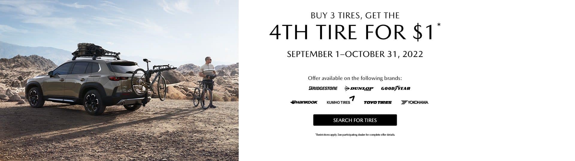 Buy 3 tires get the 4th for $1