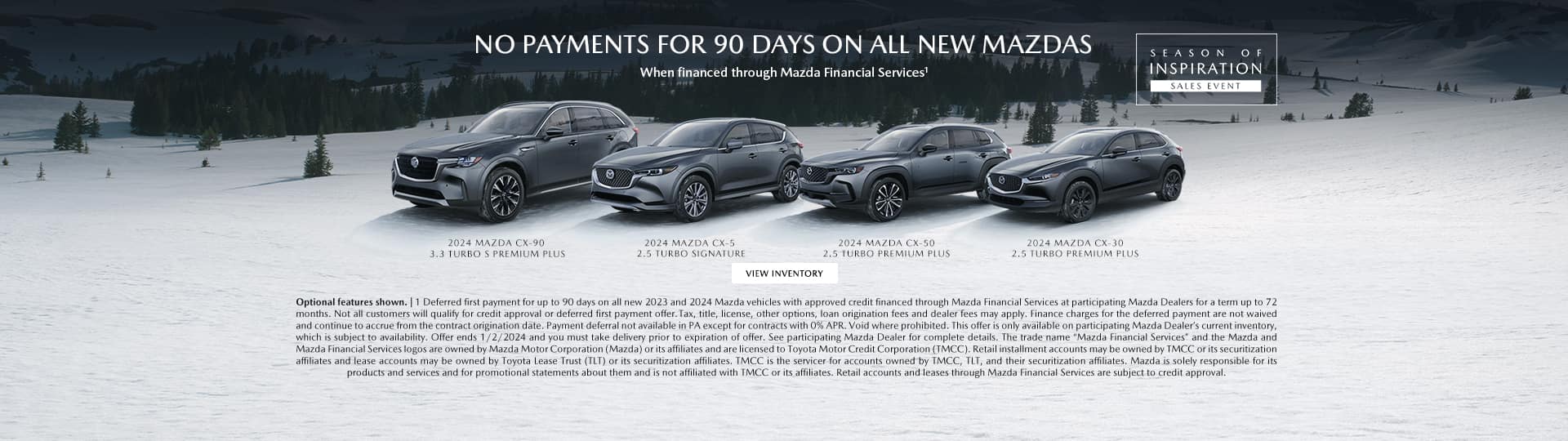 No payments for 90 days on All Mazdas