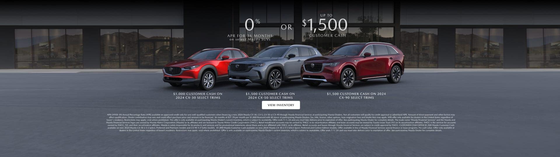 Mazda 0% Incentive Banners - May 2024