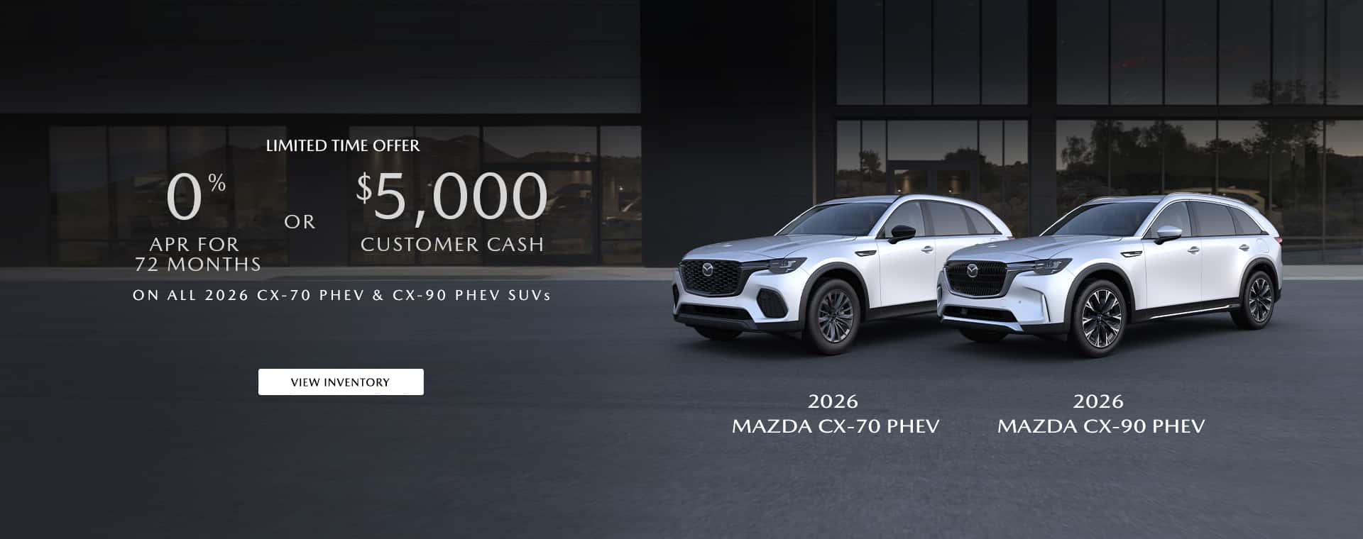 0% APR / 72 mo. –or– $5K Cash