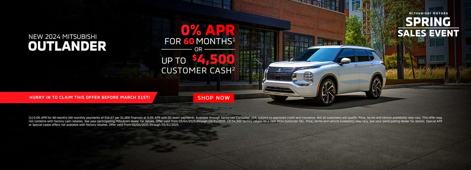 MY24 Outlander March '25 Sales Event Banner