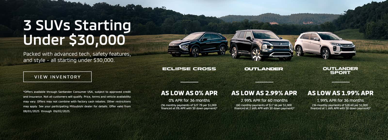 MMNA_3Under30kSUV_DealerInspire_1600x578_2.99APR