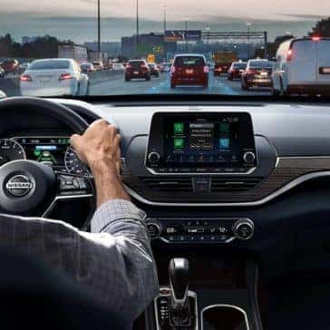 2019 Nissan Altima interior driving on street