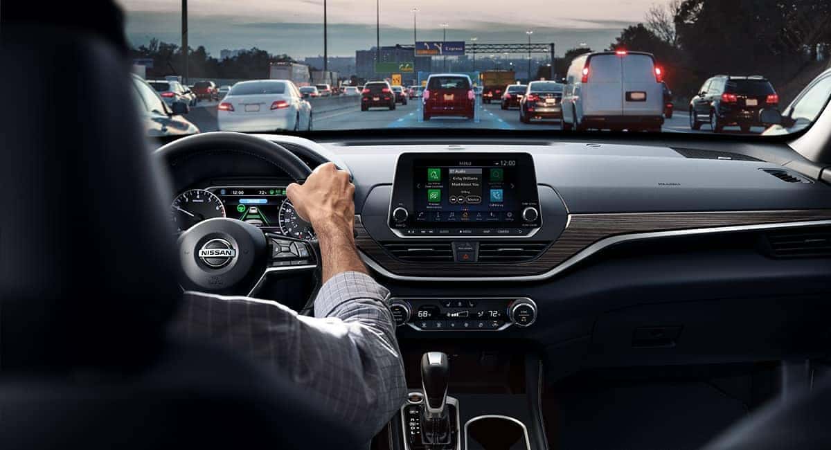 2019 Nissan Altima interior driving on street