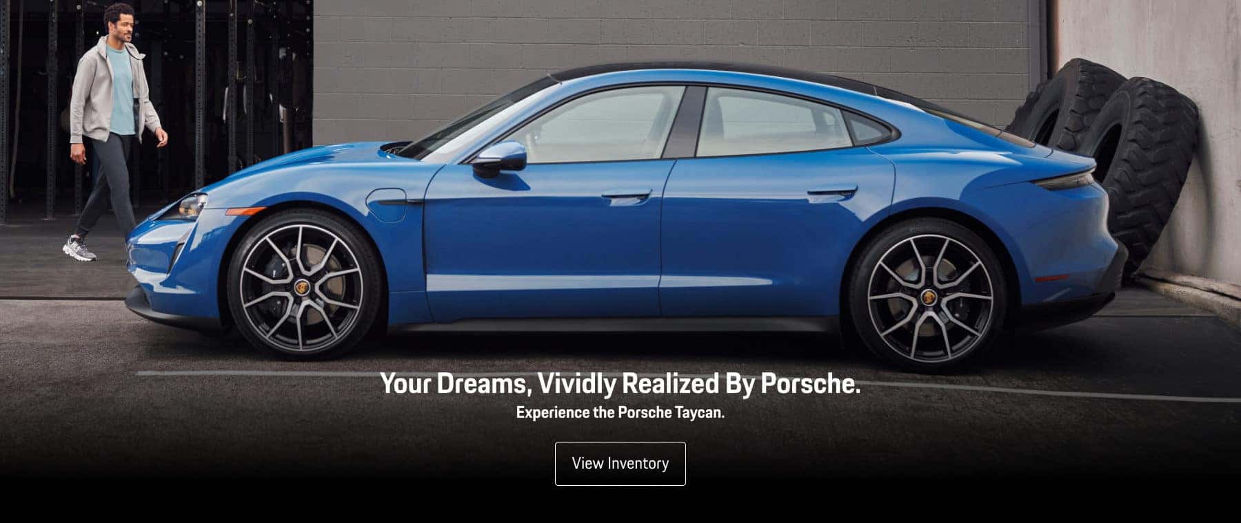 Sideview of Blue Porsche