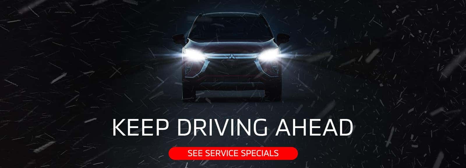 Mitsubishi Keep Driving Ahead Banner