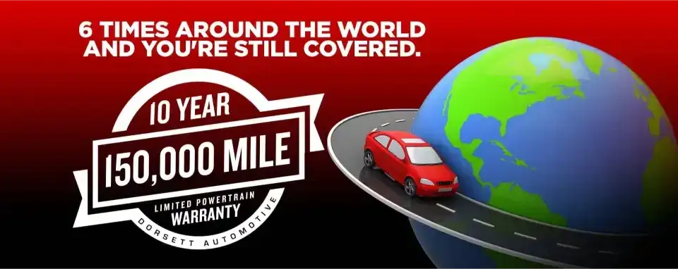 10 year or 150k miles warranty at Dorsett Automotive