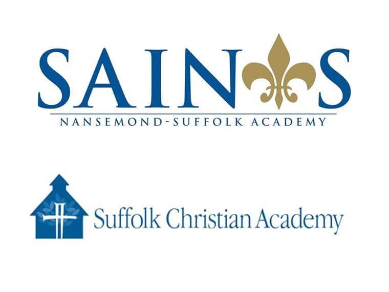 Saints Academy & Suffolk Christian Academy logos