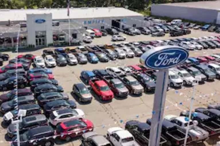 aerial view of empire ford parking lot