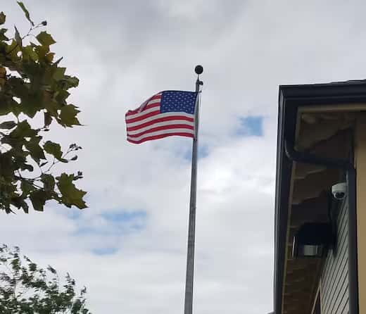 american flag on flag pole