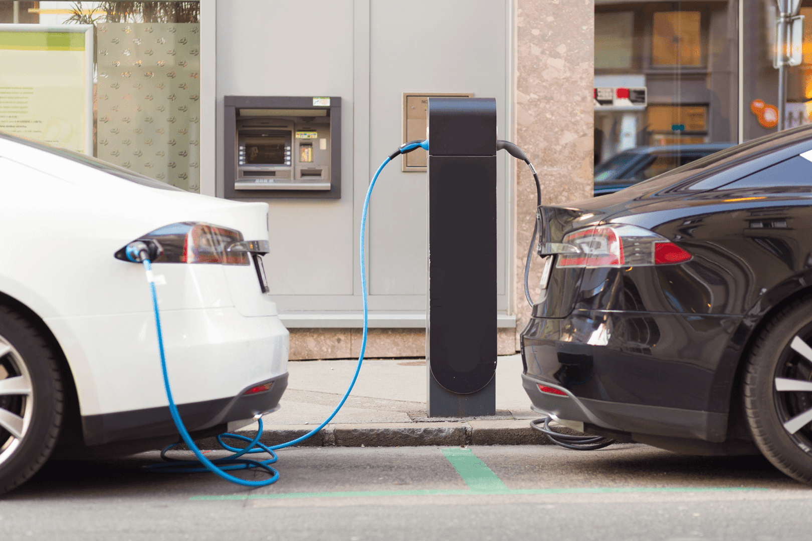 EVs charing in the city