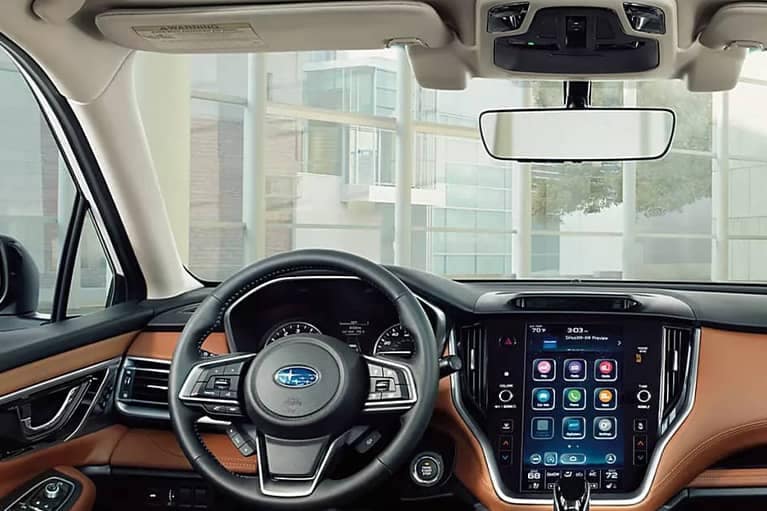 2022 Subaru Legacy-interior view from backseat-touchscreen_tan